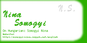 nina somogyi business card